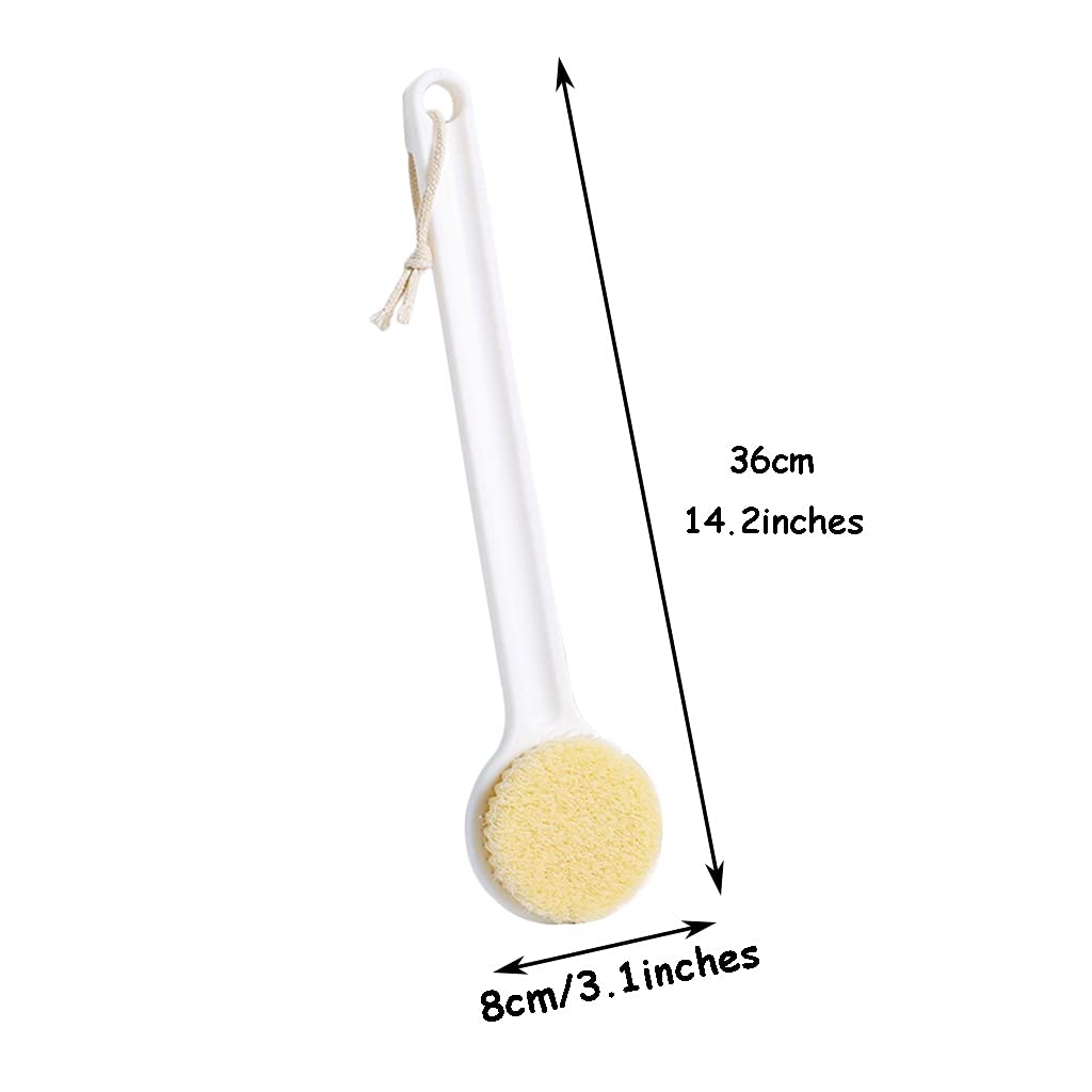 Cepillo para la Piel Cepillo de baño Blanco Simple, Cepillo para Frotar la Espalda con Mango Largo Antideslizante, Las Personas Mayores limpian Sus cuerpos con Facilidad