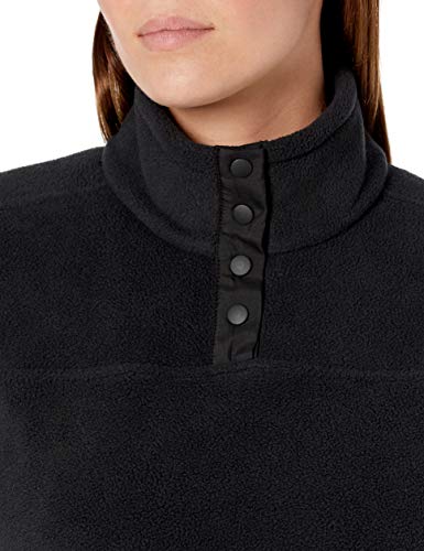 Amazon Essentials Women's Polar Fleece Long-Sleeve Mock Neck Relaxed-Fit Popover Jacket With Pockets, Black, Small #TOP2