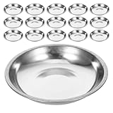 Bords sûrs et élégants : les bords lisses et arrondis sont conçus pour allier sécurité et élégance, les rendant adaptés aux repas décontractés comme aux occasions plus formelles. assiettes en acier inoxydable, mini-assiettes à hors-d'œuvre