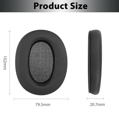 Repuestos Almohadillas para Oído Adhiper para Sony ULT WEAR (WH-ULT900N) Auriculares Inalámbricos con Cancelación de Ruido, Almohadillas de Cuero de Proteína Suave y Espuma de Reducción de Ruido - Negro miniatura 4