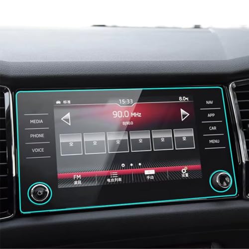 Verre trempé 8 pouces anti-rayures pour console Skoda Kodiaq