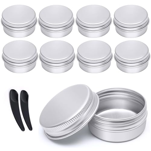 GAUATO 9 Stück Aluminium Döschen 20ml, Cremedosen zum Befüllen mit Deckel, Leer Rund Lippenbalsam Behälter Reise Salbentiegel, Salbendosen Kleine Tiegel für Lotion, Creme, Mini-Kerzen, Kosmetik