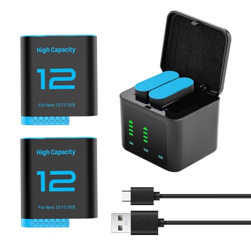 2 pack 2580mAh replacement batteries for GoPro Hero 12/...
