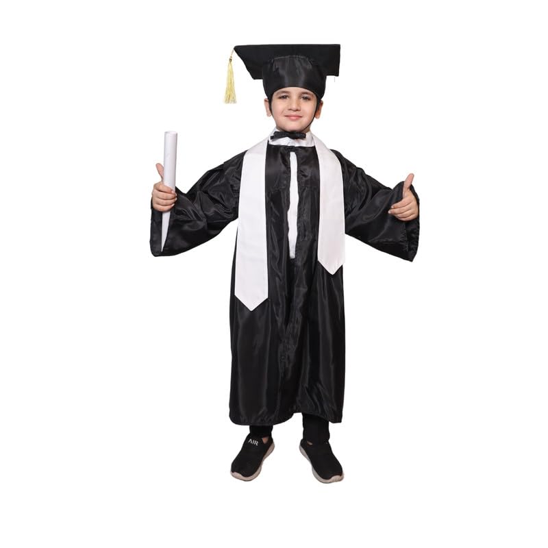 Image of Kaku Fancy Dresses Graduation Gown With Hat & Stole /Scarf | Degree Costume For Convocation Dress For Boys & Girls