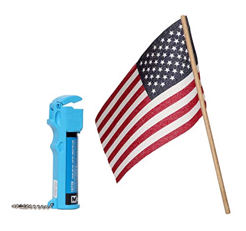 Mace Brand Personal Model Pepper Spray, 0.63 oz, 12 Feet Range, Max Strength 10% OC Formula, Long Lasting UV Dye, Flip Top Safety Cap, Self Defense Pepper Spray for Women & Men - Blue
