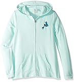 Roxy Girls' Big Little Mermaid Mask and Snorkels Zip Up Fleece, wan Blue, 14/XL