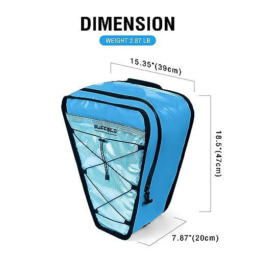 Buffalo Gear Insulated Kayak Cooler 15" x 18" Kayak Cooler Bag with Shoulder Strap for Fishing, Kayaking-Keeps Your Catch or Drinks Cold All Day, Blue