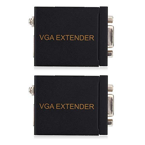 Mavis Laven VGA Extenders 60M VGA RJ45 Extender Señal VGA a RJ45 Signal Extender Transmisor CAT-5/6 Adaptador de Cable Ethernet