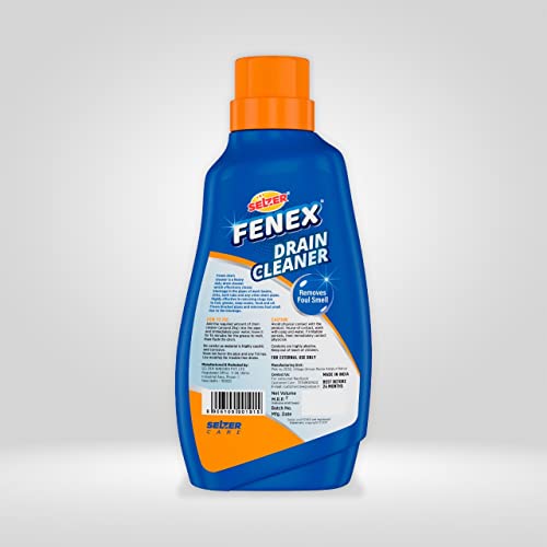 Image of Selzer Fenex Drain Cleaner Powder - 500 gm| Removes Blockages in Pipes, Sinks & Septic Tanks|Works within 15 minutes | Pack of 1