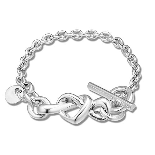 Bracelet cœur noué en argent cadeau romantique pour femme compatible Pandora