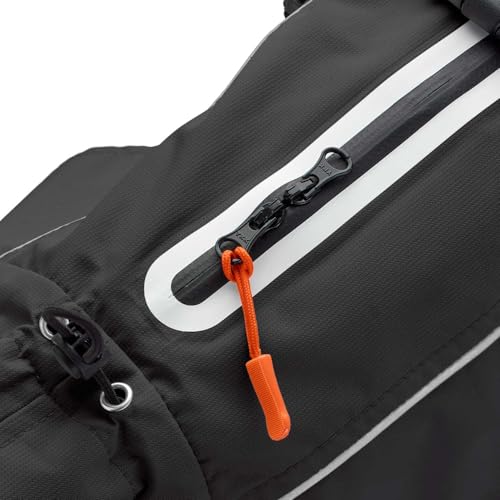 HUNTER Hundemantel NORDBY Mops & Co., Farbe: schwarz, wasserabweisend, warm gefüttert, reflektierend, ideal für kompakte Hunde, schützt vor Kälte & Nässe, maschinenwaschbar, Größe: 40