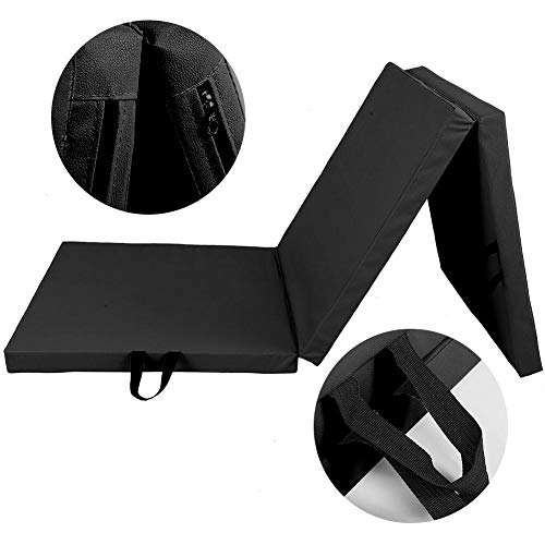 POCREATION Tapete de exercício de 3 camadas resistente ao desgaste, durável com tapete de espuma de