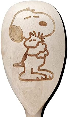 Charlie Brown Snoopy Woodstock Inspired Wooden Baking Spoon Wood Cooking Baker Present Gift Fan (Snoopy Woodstock)
