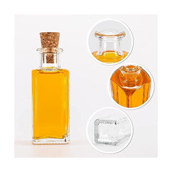 SUPERBUTELKI.PL Glasflaschen Zum BefÃ¼llen 100ml Quadra 50 StÃ¼cke, Elegantes und modernes Glas, Zur Aufbewahrung von Wein, Tinkturen, Leere GlÃ¤ser, Flaschen Mit Korken (50, 100ml) – Bild 4