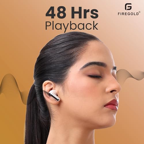 Image of FIREGOLD New Blastpods Wireless Earbuds with 4 Mic ENC, HD Sound Quality, 48 Hours Battery Backup (Grey White)