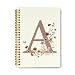 THDSE Presonlized Floral Initial Letter A Journaling Notebooks, Vintage Girly Hardcover Spiral Notebooks for School, Monogrammed Gifts for Women Girls, Cute School Supplies Lined Notebook 5.5 x 8.3