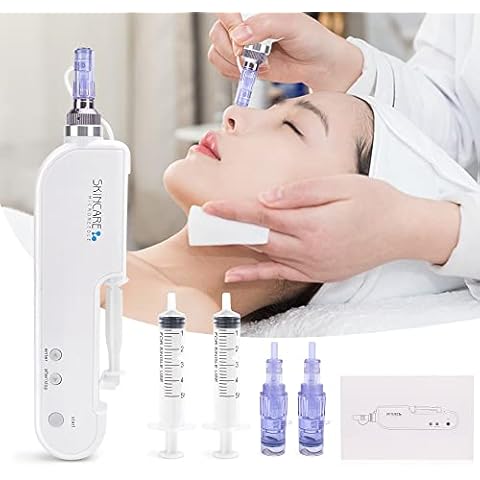 Electric Microneedle Derma Pen Auto Micro Needle Water Light Nano-introduction Injection Pen for Anti-aging Whitening Rejuvenating Acne Skin Moisturize Cover
