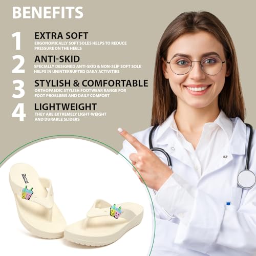 Image of DOCTOR HEALTH SUPER SOFT Ultra Soft Cushion Footbed Women Slipper | Comfortable Light Weight With Waterproof Slippers |Adult Flip Flops Mild Acupressure | Everyday Wear