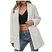 TTWOMEN Manteau Femmes Mode Pure Couleur Cardigan À Manches Longues En Peluche Manteau Décontracté Hiver Fausse Fourrure en Cuir Veste vêtements Pull Tricot Chaud Vintage (White, S)
