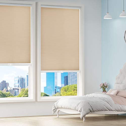 Cellular Blinds Cordless Shades For Windows Single Cell Shade - Provide Privacy And Filters Light - 34 X 64 Inch, Ivory Beige(Light Filtering) #TOP5