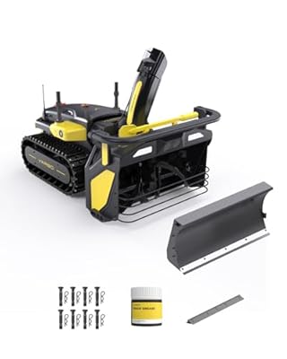 YARBO Snow Blower Robot, 24/7 Autonomous 2-Stage Robotic Snowblower Cordless with Plow Blade, Shear Pins & Cotter Pins (8 Sets), Track Grease, Scraper Bar
