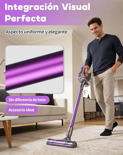 Miniatura 7 de Tubo Telescópico Compatible Con Dyson V7 V8 V10 V11 V15 - Tubo De Extensión Rígida Para Aspiradora, Desbloqueo Rápido, Longitud 72,5 Cm, Púrpura