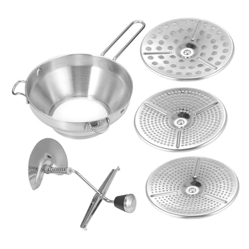 Toyvian Moulin à Purée Multifonction Acier Inoxydable Presse-purée Manuel pour Pommes de Terre Légumes et Fruits Ustensile de Cuisine et Facile à Utiliser