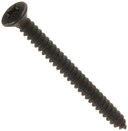 Small Parts 0828ABPOB Steel Sheet Metal Screw, Black Oxide Finish, 82 degrees Oval Head, Phillips Drive, Type AB, #8-18 Thread Size, 1-3/4