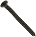 Steel Sheet Metal Screw, Black Oxide Finish, 82 degrees Oval Head, Phillips Drive, Type AB, #8-18 Thread Size, 1-3/4" Length (Pack of 100)