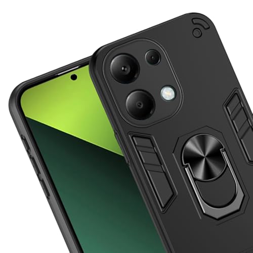 Image of amazon basics Kickstand Mobile Cover (360 Rotating Ring Holder) for Mi Redmi Note 13 5G (Black)