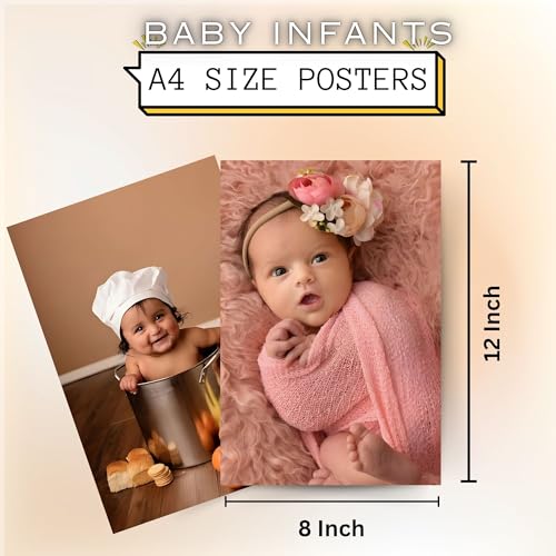 Image of Posters Inc Pack Of 12 Baby Posters,Wall Decoration Items For Living Room And Kitchen, Cute Baby Posters For Home Decor, Gifts For Pregnant Women And Best Friend, 8x12 Inches Size, 300 GSM Paper