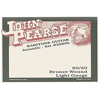 John Pearse Strings® 3260L Jeu de Cordes pour Guitare Acoustique Baritone – 80/20 Bronze – Standard Tuning – Light Gauge - Les Beatles, Paul McCartney, John Lennon, RIngo Starr, George Harrison