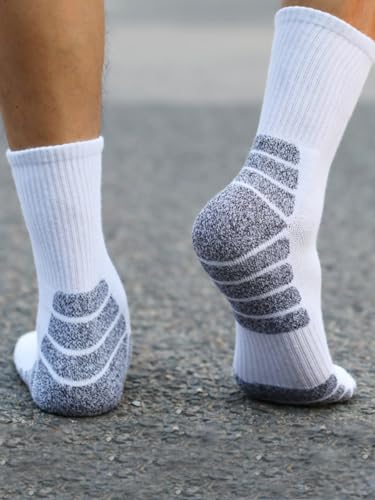 Men's Athletic Ankle Socks Thick Cushion Cotton Running Socks for Men&Women 3 Pairs4