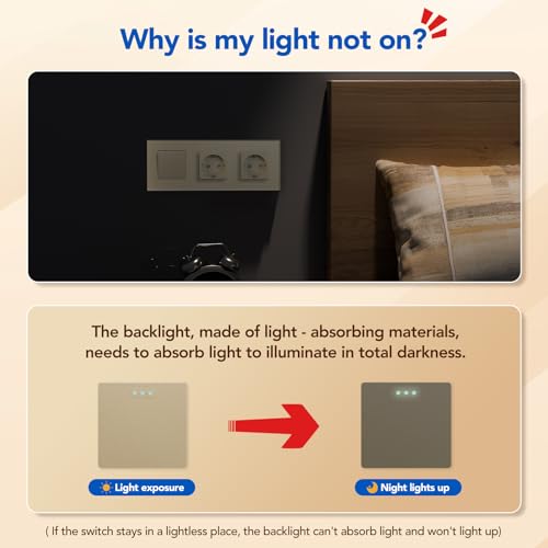 BSSED Lichtschalter mit Doppelt Steckdose 1 Fach 1 Weg,10A Kristall Glas Platte Wandschalter mit 16A Schuko Steckdose Gold, Physische Taste Schalter mit Steckdose 228mm