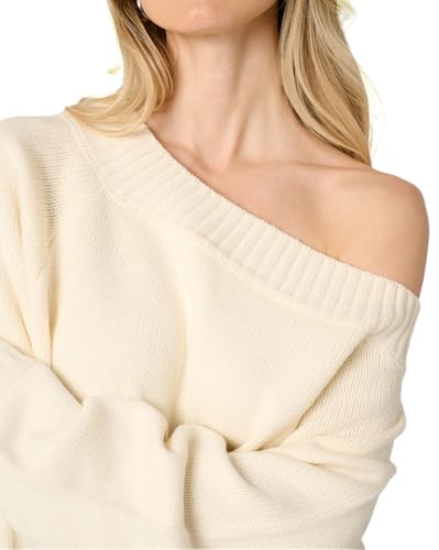 WEWOREWHAT Women's Off Shoulder Sweater4