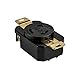 ENERLITES NEMA L6-20R Flush Mounting Locking Receptacle for Generator, Twist Lock Outlet, 20 Amp, 250 Volt, 2 Pole, 3 Wire Grounding, Industrial Grade, UL Listed, 66410-BK, Black