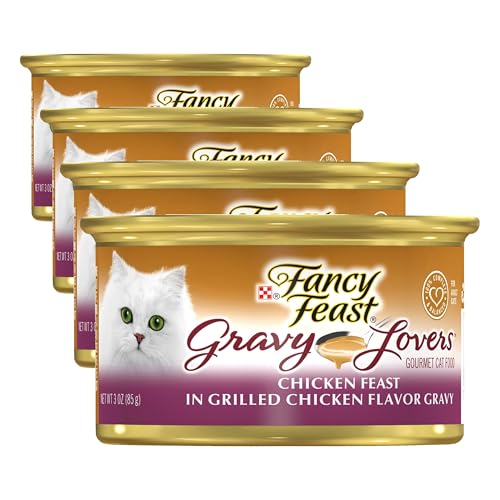 Image of Fancy Feast Gravy Lovers Wet Cat Food, Chicken, 3 Oz Can (Pack of 4)