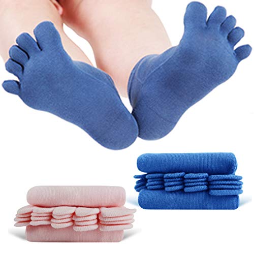 PIDUDU Mini Crew Lot de 3 paires de chaussettes de sport à orteils en coton pour femme - - Taille unique Cover
