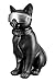Produktbild Casablanca Deko Figur Skulptur Schwarze Katze aus Kunstharz - mit Schal und silberfarbener Brille - Moderne Tierfigur Dekoration und Geschenk - Höhe 35 cm