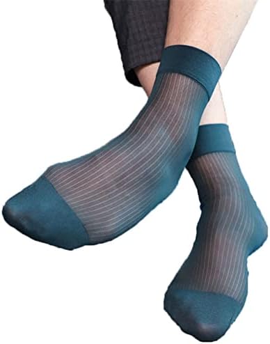 Calzini Sottili Da Uomo In Seta Trasparente Per Abiti Eleganti, Smoking E Abbigliamento Da Lavoro, Calze In Nylon A Metà Polpaccio - Foto 12