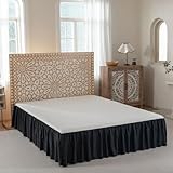 【Design】Cache-sommier d'angle divisé idéal pour les lits avec pieds de lit ou poteaux de lit, livré avec une plate-forme qui va entre le matelas et le sommier pour le maintenir en place, froncé sur 3 côtés pour un look simple et élégant