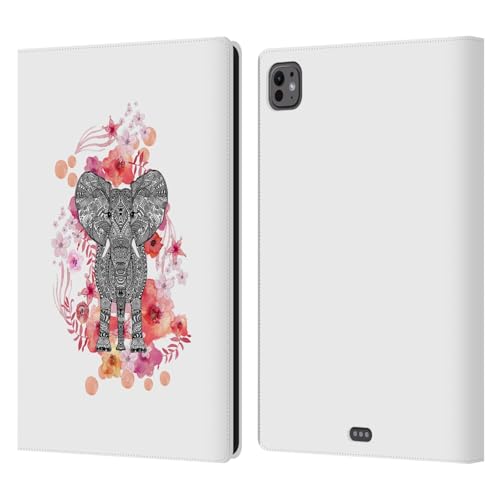 Étui iPad Pro 11 M4 M5 2024 2025 portefeuille cuir fleurs aztèque