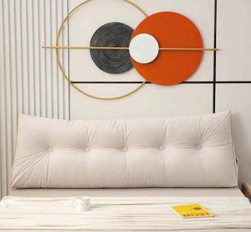 Coussin de dossier 120x50x20cm Blanc - Tête de lit et lecture - 3