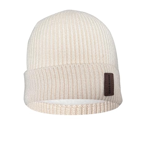 North Bund Winter Beanie Mütze Herren Damen Strickmütze Unisex Dickes Warmfutter Wintermütze Dehnbarer weicher Innerline Hut Beige