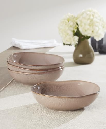 Image of Oneida Organic Shades Clay Stoneware Pasta Bowl Set for 4, 34.5oz
