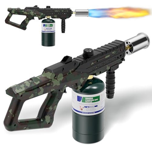 Sondiko Powerful Cooking Propane Torch Gun, Culinary Torch Campfire Starter, Adjustable Torch Burner for Searing Steak, BBQ, Welding (Propane Tank Not Included)