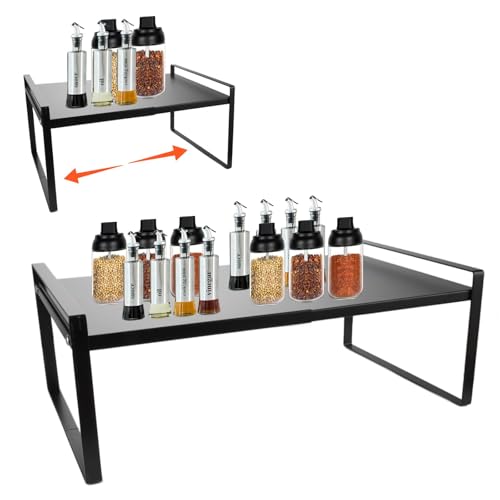 YOUNTHYE Etagere Cuisine Extensible 35 À 65 Cm - Noir - Étagère Cuisine Plan De Travail -...
