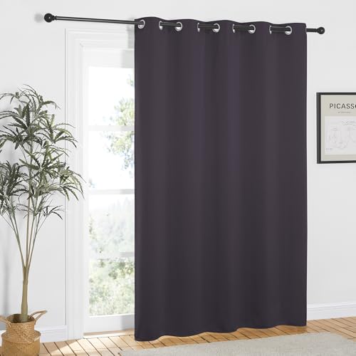 NICETOWN Greyish Purple Blackout Curtains 84 inch Length, Grommet Top Room Darkening Drapes for Bedroom Living Room, Light Blocking Window Covering for Privacy (W66 x L84 Inch, 1 Panel)