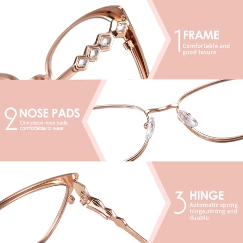 Image of MORESHINE Fashion Cat Eye Blue Light Blocking Glasses for Women, Glasses for Reading /Computer /TV /Phones Eye Strain
