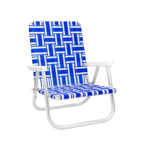 Lawn Chair USA Beach Chair in Blue and White Stripe